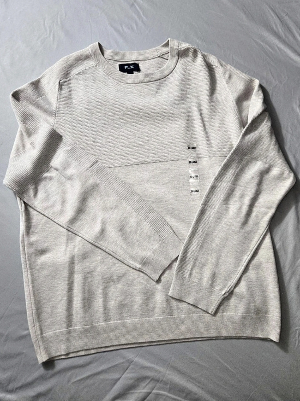 FLX Men's Crewneck Sweater in Gray XXL NWT